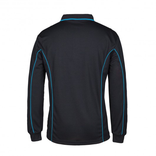 Long Sleeve Piping Polo Shirts Back